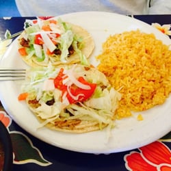 Rosita's Mexican Restaurant - 2 Street Tacos with a side of rice.