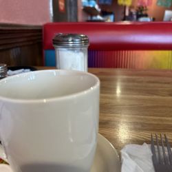 Vallarta’s Mexican Grill - Cafe and waiting on the menudo and egg con chorizo taco
