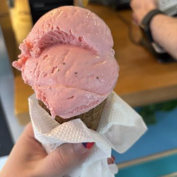 Gails Fine Ice Cream - strawberry ice cream in waffle cone - Ice Cream & Frozen Yogurt Near Me - Baton Rouge, Louisiana Gails Fine Ice Cream - strawberry ice cream in waffle cone - Ice Cream & Frozen Yogurt Near Me - Baton Rouge, Louisiana