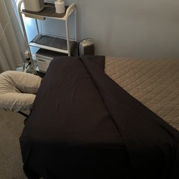 The room is tiny, but you just need a table and room for your massage therapist to walk around.