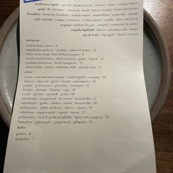Contrada - Daily menu - Cocktail Bars Near Me - Asheville, North Carolina