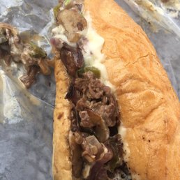 Huge cheese steak sandwhich