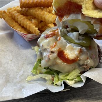 Loaded Burger - Classic cheese burger. Double patty for $9!! - Burgers Near Me - Houston, Texas Loaded Burger - Classic cheese burger. Double patty for $9!! - Burgers Near Me - Houston, Texas