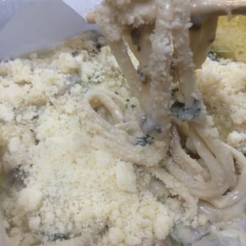 Brick Oven Pizza - 3/2/2015: Alfredo lunch special with small salad $12; add mushrooms, spinach, & zucchini for 85¢ each; with parmesan flakes (4) - Pizza Near Me - Kapolei, Hawaii