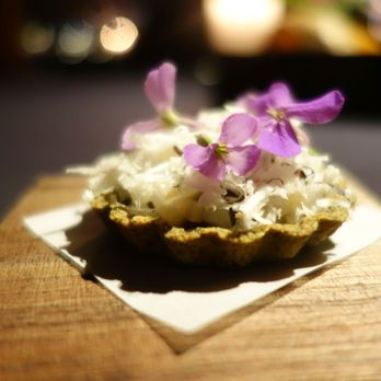 Aska - Squid Tart – Tart made of Seaweed, charred Squid and Dulse puree @endoedibles on Instagram for more - Scandinavian Near Me - Brooklyn, New York