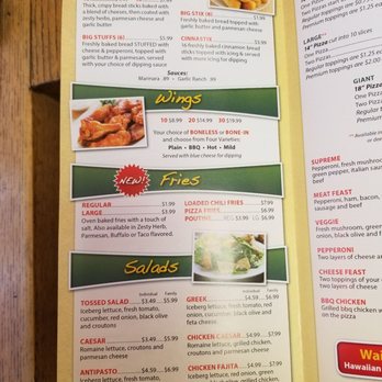 Big Cheese Pizza - Appetizer menu - Pizza Near Me - Presque Isle, Maine