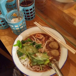 Nha-Mor - Boat noodle soup. Off-menu ultra authentic version. Can you spot the difference?