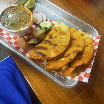 Taqueria el Azteca - Queso shrimp tacos and a birria taco - Mexican Near Me - Stockton, California Taqueria el Azteca - Queso shrimp tacos and a birria taco - Mexican Near Me - Stockton, California