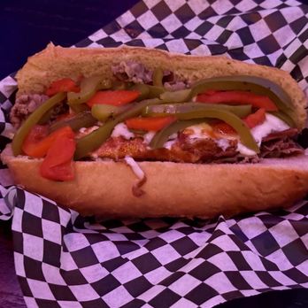 Tiny's Hi-Dive - Italian Beef w/Sweet Peppers and Provolone - Dive Bars Near Me - Los Angeles, California Tiny's Hi-Dive - Italian Beef w/Sweet Peppers and Provolone - Dive Bars Near Me - Los Angeles, California