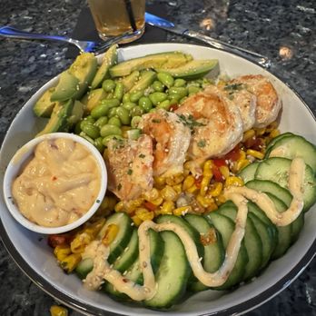 Rivulet Kitchen & Bar - Bang Bang Shrimp Couscous Bowl - Bars Near Me - Boerne, Texas
