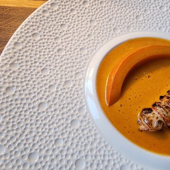 formel B - Roasted langoustine with pickled pumpkin, orange, vandouvan - Modern European Near Me - Frederiksberg, 84 formel B - Roasted langoustine with pickled pumpkin, orange, vandouvan - Modern European Near Me - Frederiksberg, 84