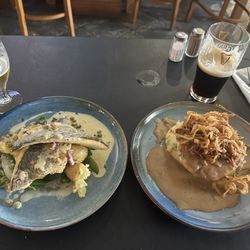 Diamond Bar - Seared sea bass and chicken stack