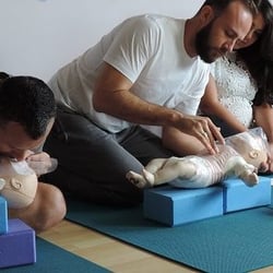 Prenatal Plus Yoga - CPR class - even good for daddies!