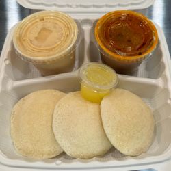 Surya Darshini Dosa Cafe - Rice Idly served with Chutney, Sambar and Ghee
