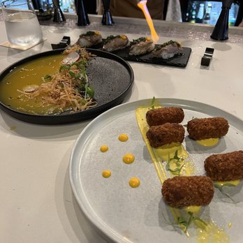Yunta Nikkei - Croquetas, passion fruit tiradito, and beef nigiri yummm - Peruvian Near Me - Charlotte, North Carolina