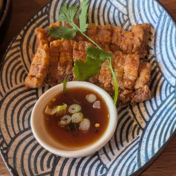 Mahasan - Crispy Pork Belly appetizer very little serving needs more - Thai Near Me - San Mateo, California Mahasan - Crispy Pork Belly appetizer very little serving needs more - Thai Near Me - San Mateo, California