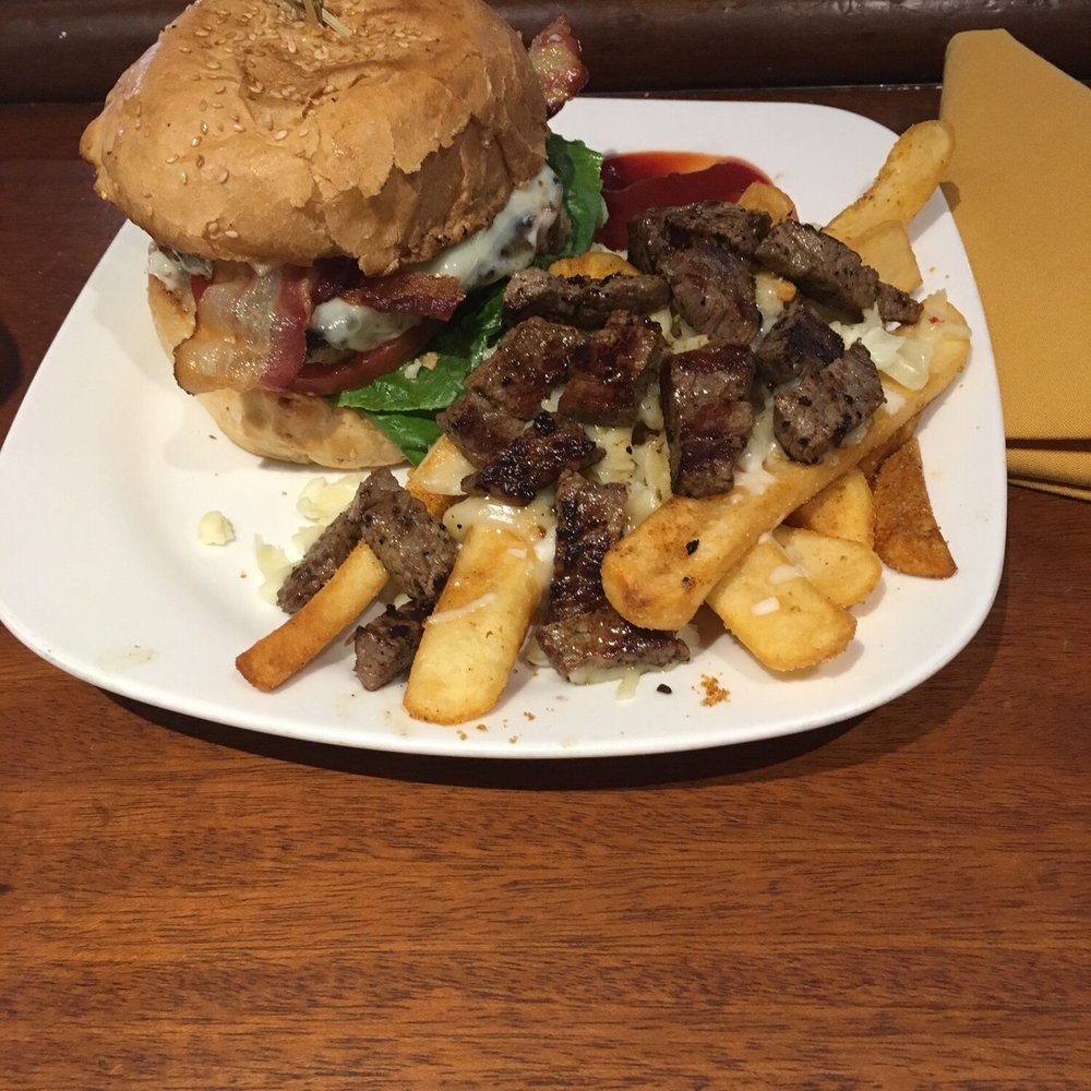 The Gunrock - Blue cheese and bacon with steak fries. THE BEST!!! - New American Near Me - Davis, California The Gunrock - Blue cheese and bacon with steak fries. THE BEST!!! - New American Near Me - Davis, California