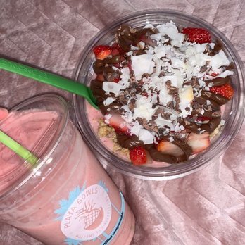 Playa Bowls - The Special Stupid Cupid bowl and a Strawberry Banana Smoothie - Acai Bowls Near Me - Charleston, South Carolina
