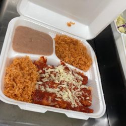 Las Enchiladas - double rice!!! red cheeese enchiladas yuuumm
