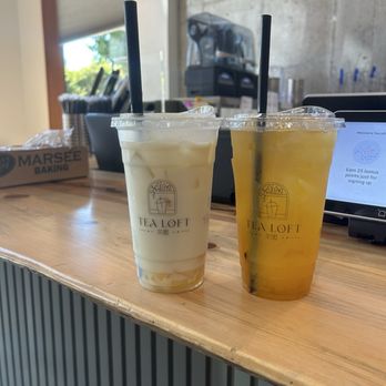 Tea Loft - Left: Phoenix Oolong  Right: Lofty Fruit Tea - Bubble Tea Near Me - Portland, Oregon