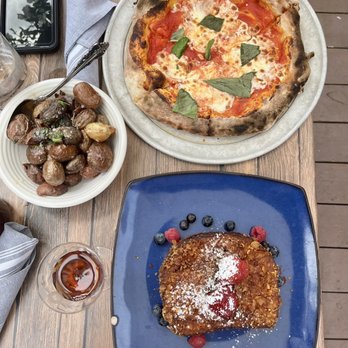Source Restaurant - French toast and pizza and their Crispy Potatoes Plate - Pizza Near Me - Cambridge, Massachusetts