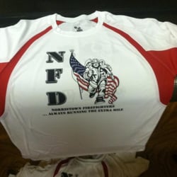 Frank Jones Sporting Goods - Norristown Fire Department shirt coming off the dryer.