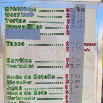 Julie's Burritos - a menu for a burrito - Mexican Near Me - Albuquerque, New Mexico