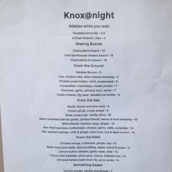 Knox - Menu - Salad Near Me - Sligo, SO