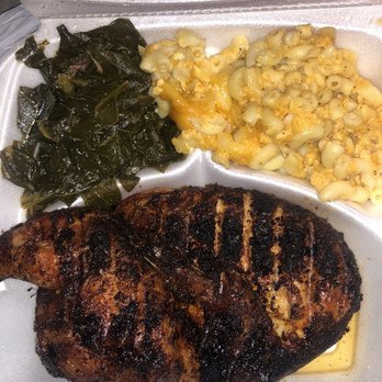 Dibbs BBQ - 1/2 chicken platter with collard greens and Mac and cheese - Barbeque Near Me - Philadelphia, Pennsylvania Dibbs BBQ - 1/2 chicken platter with collard greens and Mac and cheese - Barbeque Near Me - Philadelphia, Pennsylvania