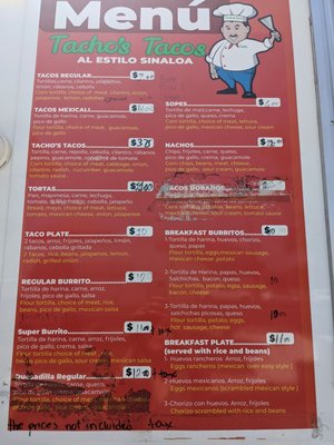 Menu photo 2 Tacho’s Tacos Hayward, CA