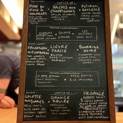 La Cigale - Tonight's menu at La Cigale (it changes daily)
