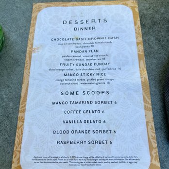 Valley Goat - Dessert menu - New American Near Me - Sunnyvale, California