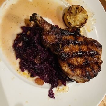 Seasons 52 - Wood grilled Wood-Grilled Dry-Rubbed Pork Chop - New American Near Me - Jacksonville, Florida Seasons 52 - Wood grilled Wood-Grilled Dry-Rubbed Pork Chop - New American Near Me - Jacksonville, Florida