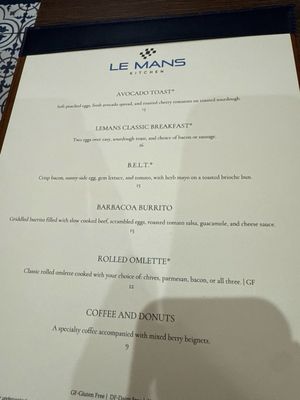 Menu photo 1 Le Mans Sarasota, FL Menu photo 1 Le Mans Sarasota, FL