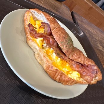 Caffe Bene - Bacon, egg, and cheese croissant - Coffee & Tea Near Me - New York, New York