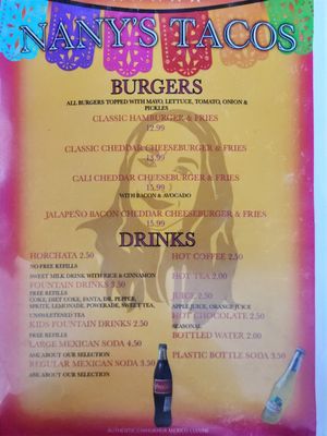 Menu photo 5 Nanys Tacos Williams, AZ