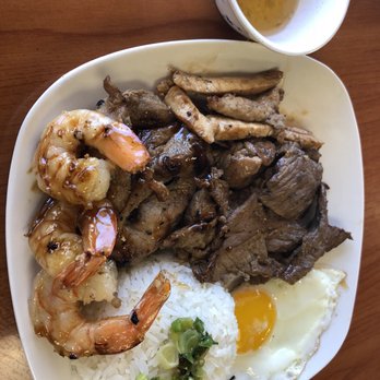 Pho 772 - 772 rice platter. Chicken, pork, beef, shrimp, and egg. (Opted out on the pork skin and pork sausage meatloaf and veggies) - Vietnamese Near Me - Jensen Beach, Florida