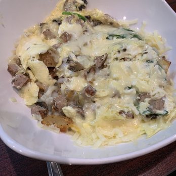 Eggceptional cafe - Healthy bowl turkey, sausage, cheese, on top of potatoes. Totally delicious and very filling. - Breakfast & Brunch Near Me - Oklahoma City, Oklahoma Eggceptional cafe - Healthy bowl turkey, sausage, cheese, on top of potatoes. Totally delicious and very filling. - Breakfast & Brunch Near Me - Oklahoma City, Oklahoma