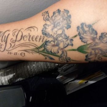 My Tattoo - My Wife's favorite flower, Iris. - Tattoo Near Me - Alhambra, California