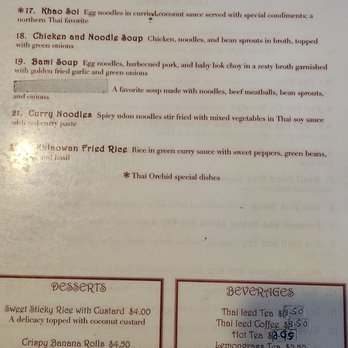 Thai Orchid Cafe - Lunch menu 9/2026 - Thai Near Me - Williamsville, New York