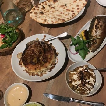 Delbar Middle Eastern - Prawns, stuffed trout, Kashk Bademjoon, Spicy Tahina and Adas Polo - Persian/Iranian Near Me - Atlanta, Georgia Delbar Middle Eastern - Prawns, stuffed trout, Kashk Bademjoon, Spicy Tahina and Adas Polo - Persian/Iranian Near Me - Atlanta, Georgia