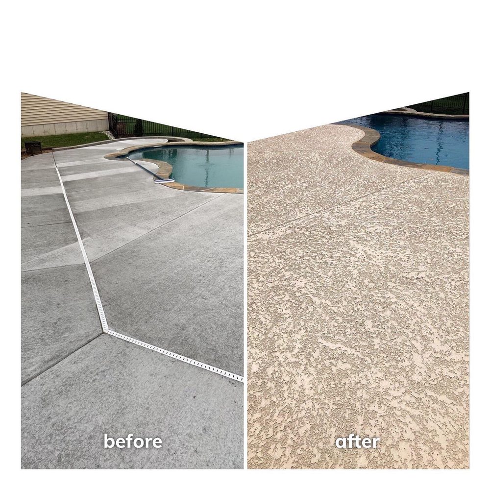 Decorative Concrete Resurfacing - Here is the deck before and after. - Flooring Near Me - Ballwin, Missouri