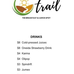 Off The Trail - Drink menu