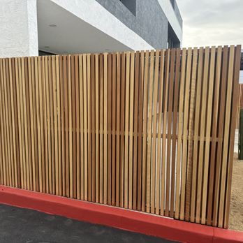 SOS Fencing - Modern Clear Redwood Picket Fence - Masonry/Concrete Near Me - Norwalk, California SOS Fencing - Modern Clear Redwood Picket Fence - Masonry/Concrete Near Me - Norwalk, California