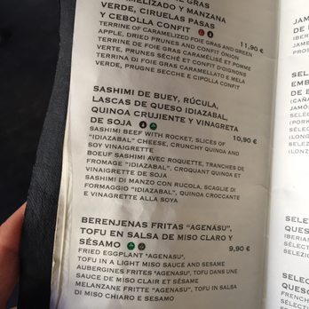 Gusto - Menu page with vegan item - Spanish Near Me - Seville, SE Gusto - Menu page with vegan item - Spanish Near Me - Seville, SE