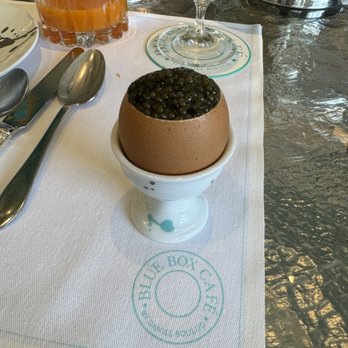 Tiffany's Blue Box Cafe - Egg in a Shell (scrambled eggs and caviar) - Tea Rooms Near Me - New York, New York