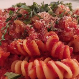 Fusilli Caprese with Prawns ($24)