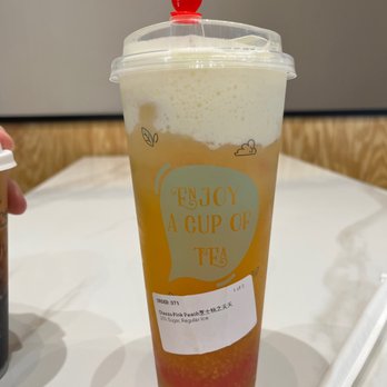 Fuji Tea - Cheese Pink Peach - Bubble Tea Near Me - Katy, Texas