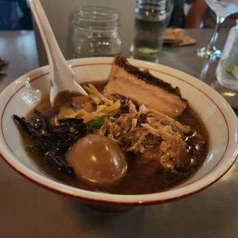 Xinji Noodle Bar - Black Garlic Tonkotsu Ramen with soy egg - Noodles Near Me - Cleveland, Ohio Xinji Noodle Bar - Black Garlic Tonkotsu Ramen with soy egg - Noodles Near Me - Cleveland, Ohio