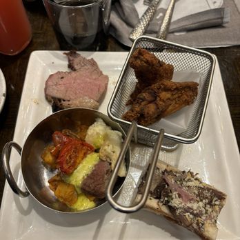Wicked Spoon - Top left: Lamb Top right: Fried chicken Bottom left: Mexican steak and eggs Bottom right: Beef Bone marrow w/ short rib and red onions - Buffets Near Me - Las Vegas, Nevada Wicked Spoon - Top left: Lamb Top right: Fried chicken Bottom left: Mexican steak and eggs Bottom right: Beef Bone marrow w/ short rib and red onions - Buffets Near Me - Las Vegas, Nevada